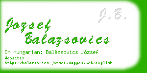 jozsef balazsovics business card