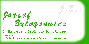 jozsef balazsovics business card